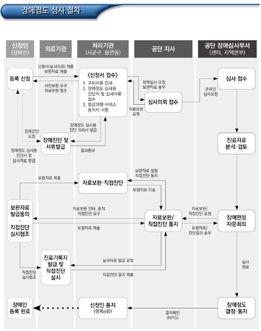 장애정도 정밀심사 기관, 기준 및 절차 장애정도 정밀심사 기관, 기준 및 절차