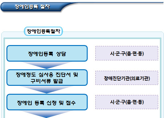장애인등록 절차 및 기관별 수행업무 장애인등록 절차 및 기관별 수행업무