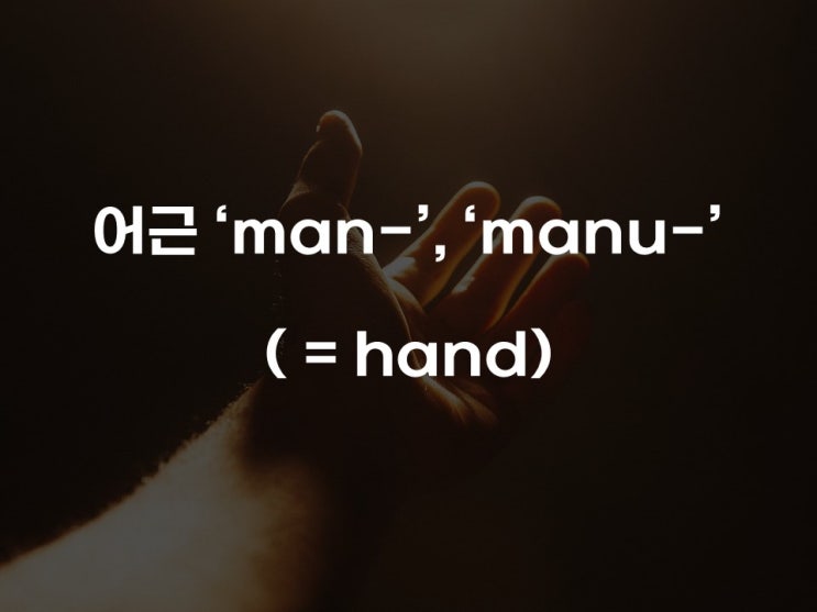  [어원으로 어휘 확장하기] 어근 man-
