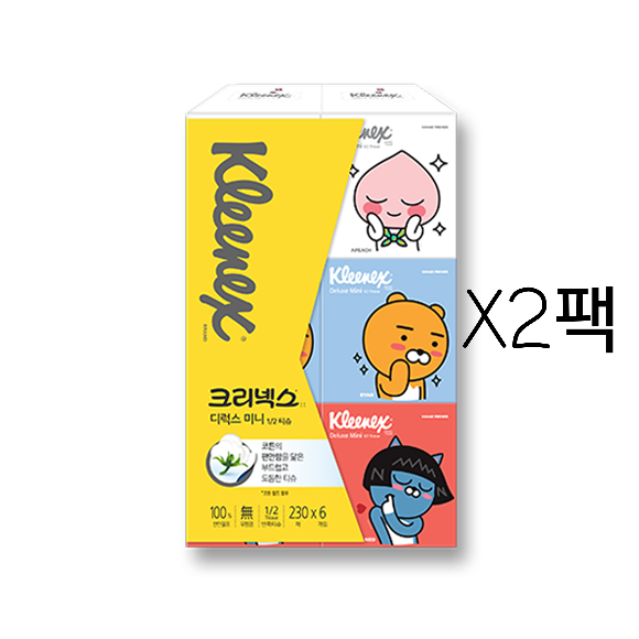최근 인기있는 크리넥스 미니 정사각 각티슈 카카오프렌즈 230매X6각 (2팩) 좋아요 최근 인기있는 크리넥스 미니 정사각 각티슈 카카오프렌즈 230매X6각 (2팩) 좋아요