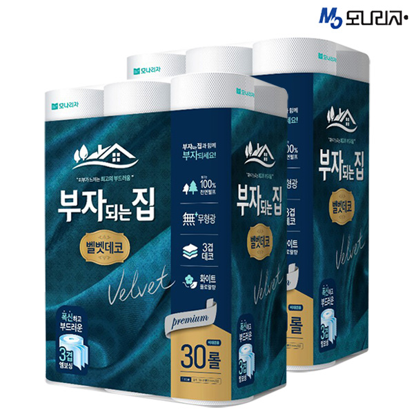 구매평 좋은 모나리자 부자되는집 벨벳 데코 화장지 3겹 30롤 무배, 2팩 추천합니다 구매평 좋은 모나리자 부자되는집 벨벳 데코 화장지 3겹 30롤 무배, 2팩 추천합니다