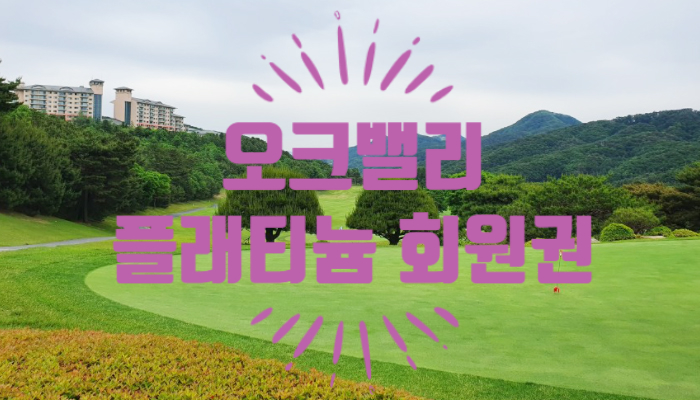  오크밸리 플래티늄회원권으로 골프콘도를 한번에누리다.