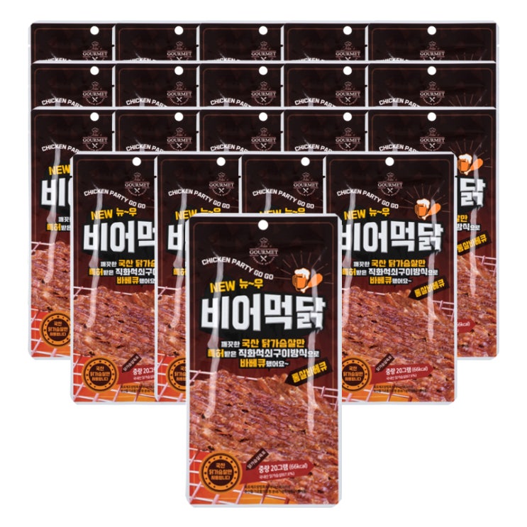 선호도 좋은 비어먹닭 닭가슴살 바베큐 육포, 20g, 20개 추천해요