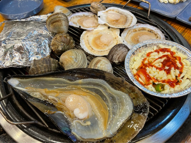  인천 중구 을왕동 (을왕리해수욕장) : 을왕리 신공항회조개구이 : 을왕리 조개구이+새우구이+활어회+바지락칼국수