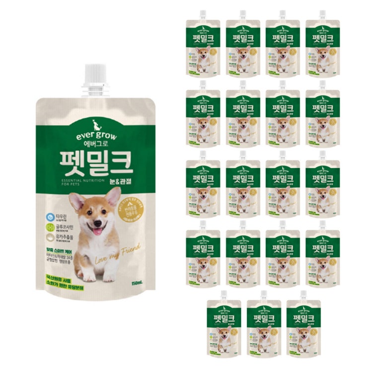 최근 인기있는 에버그로 펫밀크 눈&관절 150ml, 우유맛, 20개 ···