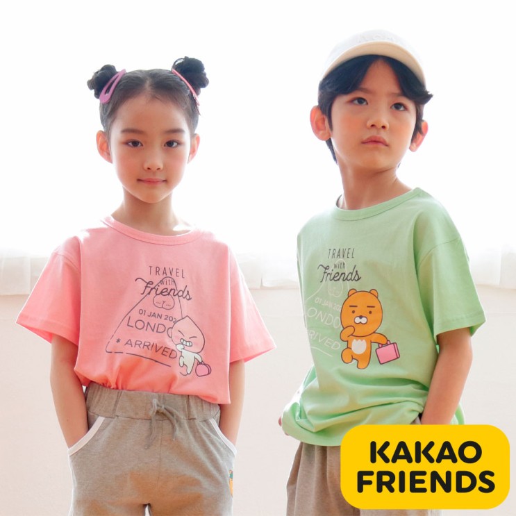 최근 많이 팔린 카카오프렌즈키즈 KKF-0921 카카오프렌즈 아동공용 라이언여행 면티셔츠 6종 택1 좋아요