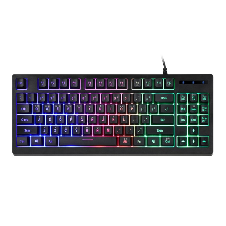 인기있는 앱코 HACKER K150 텐키리스 레인보우 LED 게이밍 멤브레인 키보드, 혼합색상 좋아요 인기있는 앱코 HACKER K150 텐키리스 레인보우 LED 게이밍 멤브레인 키보드, 혼합색상 좋아요