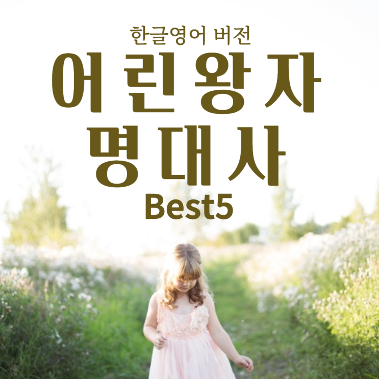 어린왕자 명대사 Best5 영어한글버전