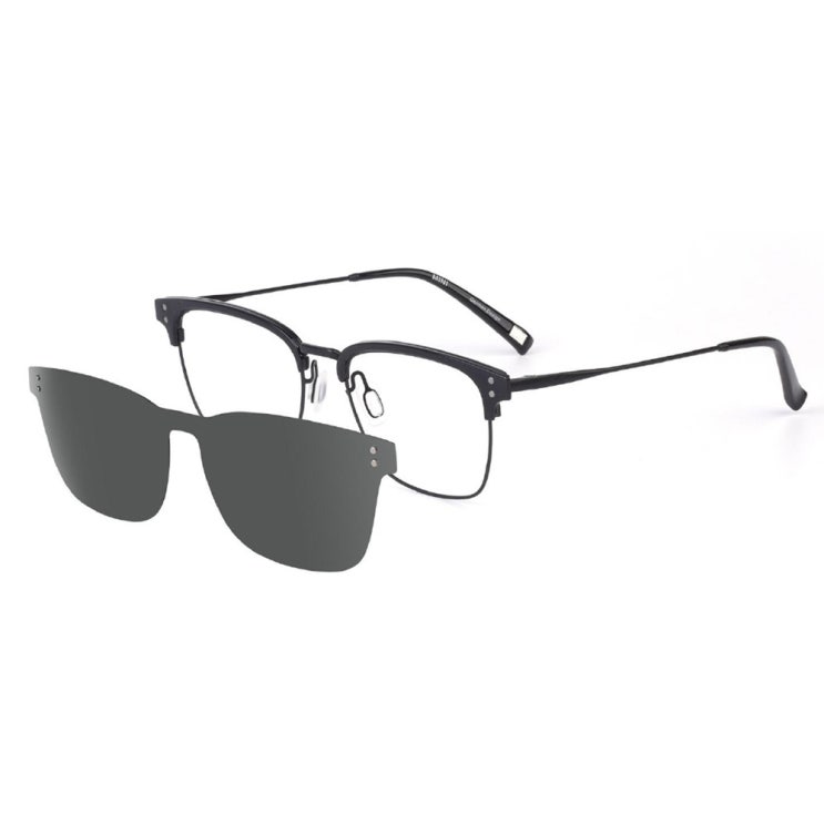 의외로 인기있는 MINI 스포츠 선글라스 안경 RM7017 + 편광 클립 + 케이스, 블랙(프레임), 스모크(렌즈) ···
