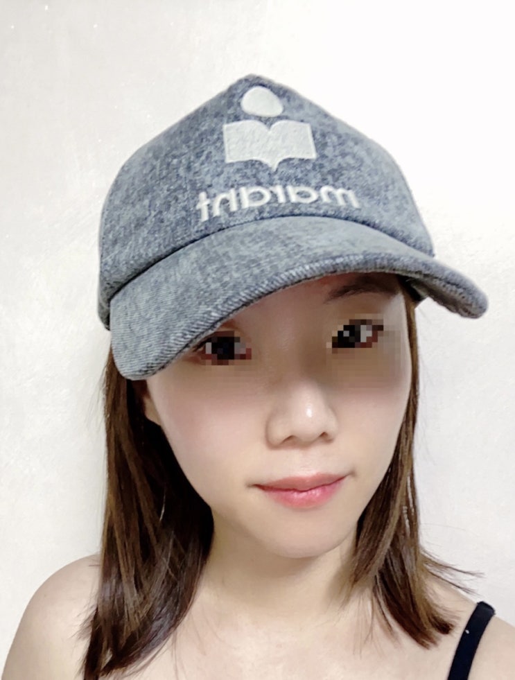  이자벨마랑 캡모자 데님소재 그레이 색상/남편 자라옷 입어봄