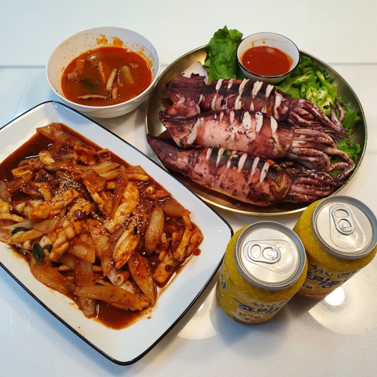 생물 오징어 요리 3종 세트 :  오징어 통찜 / 오징어 볶음 / 오징어 무국 / 휴일 집밥