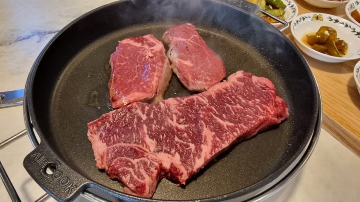  비에이비스타cc 맛집(캐디 추천) 남이천배추된장국 숙성 한우구이에 한우라면 끝!