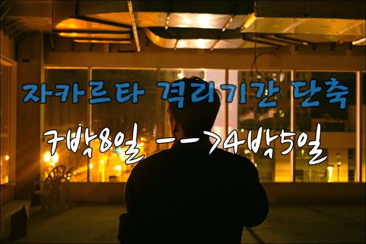  자카르타입국 호텔격리 4박 5일로 단축