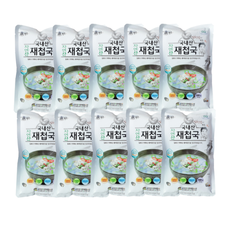 하동 국내 자연산 재첩국 500g 10팩