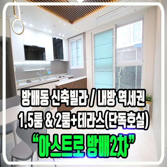  아스트로(ASTRO) 방배2차 - 방배동 신축빌라 1.5룸 & 2룸+테라스(단독세대) 매물정보 및 타입소개