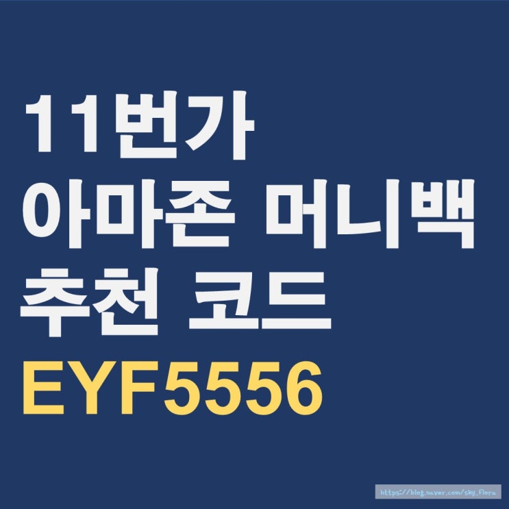 아마존 머니백 추천코드 EYF5556 (11번가 구매후기)