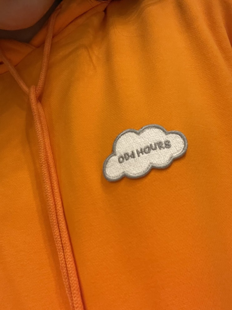  오버핏 기모후드티 추천 <ODd Hours HOODIE (MANDARINE)> 핏, 디자인 예술!
