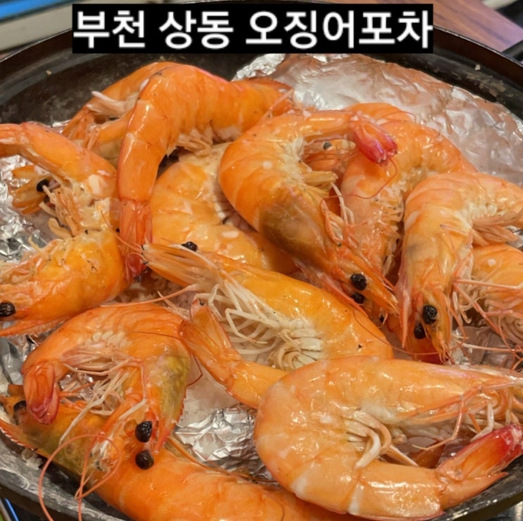 부천 상동 오징어포차 새우, 광어 매운탕 후기