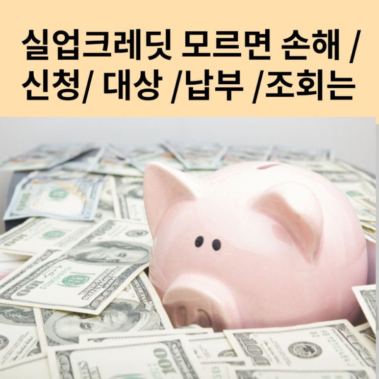 모르면 손해인 실업크레딧 대상/신청/납부/조회