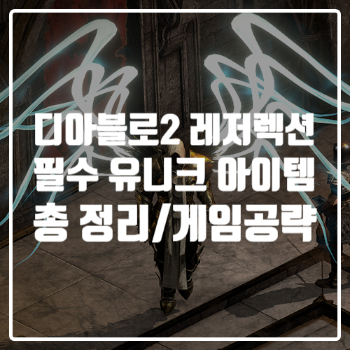 디아블로2 레저렉션 게임공략  창고에 쓰레기 모으지 마세요! 필수 유니크 아이템 정리!