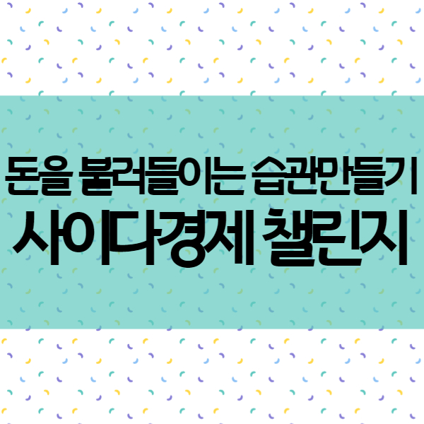  사이다경제 챌린지로 "월 백만 원 부수입 달성" 습관 만들기