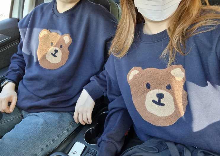  엠블러 맨투맨 리뷰 오버핏으로 입기좋은 귀여운 커플티