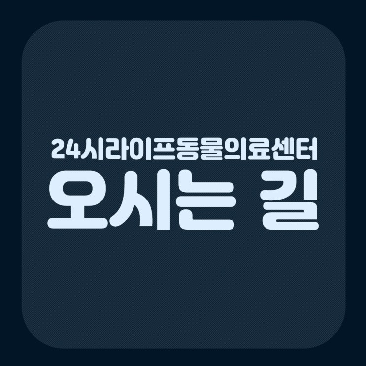 24시라이프동물의료센터 오시는길