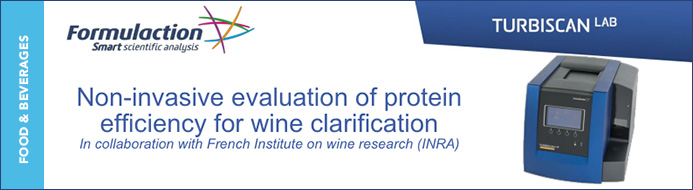 분산안정성 유화안정성 Application Non-invasive evaluation of protein efficiency for wine clarification1