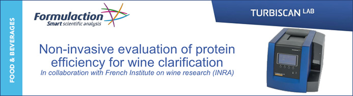  분산안정성 유화안정성 Application Non-invasive evaluation of protein efficiency for wine clarification1