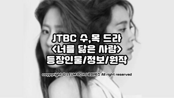  JTBC신작, 너를 닮은 사람 등장인물관계도(원작,몇부작,정보)