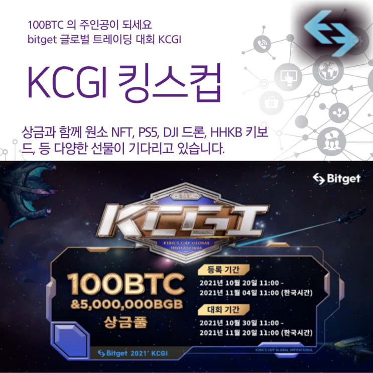  Bitget 첫 "킹스컵" 글로벌 트레이딩 대회 (KCGI) 100BTC의 주인공이 되세요.