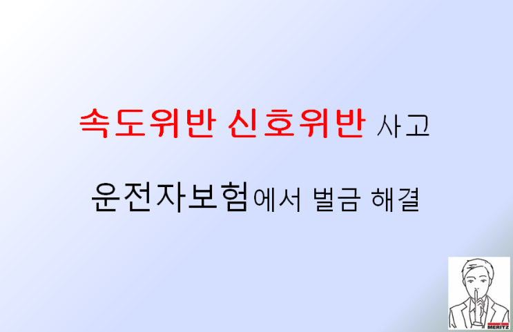  속도 위반 신호 위반 사고 벌금 운전자보험에서 해결