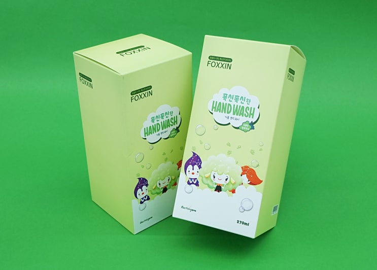  핸드워시 제품 손 세정제 패키지 제작! 가성비로 제작한 박스입니다.