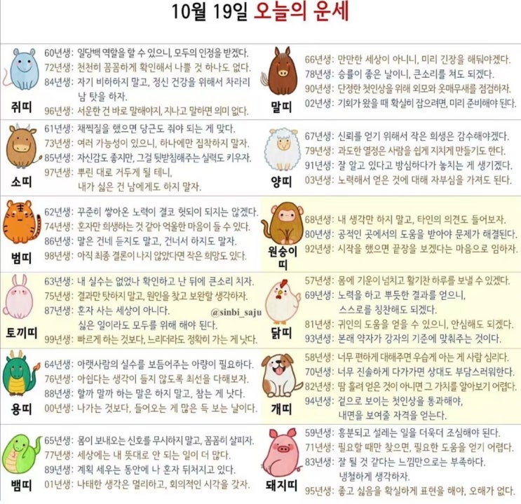 2021년 10월 19일 오늘의 운세 ! 띠별운세 ! 별자리운세! 2021년 10월 19일 오늘의 운세 ! 띠별운세 ! 별자리운세!