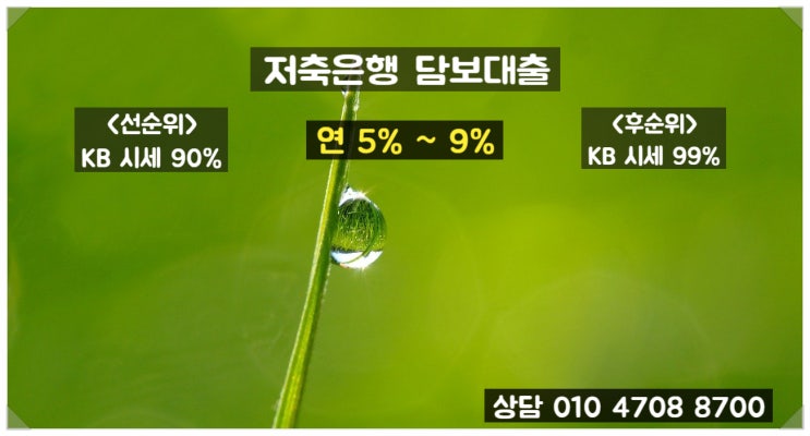  저축은행 담보대출 간략한 한도와 금리 확인하고 받아보기
