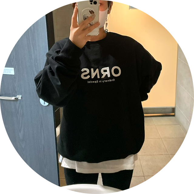  가을 오버핏 커플 맨투맨 추천 ORNS Logo Sweatshirts