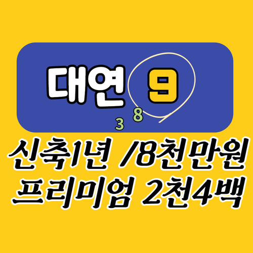 대연9구역 2020년 신축된 원룸매물 인수가 8천