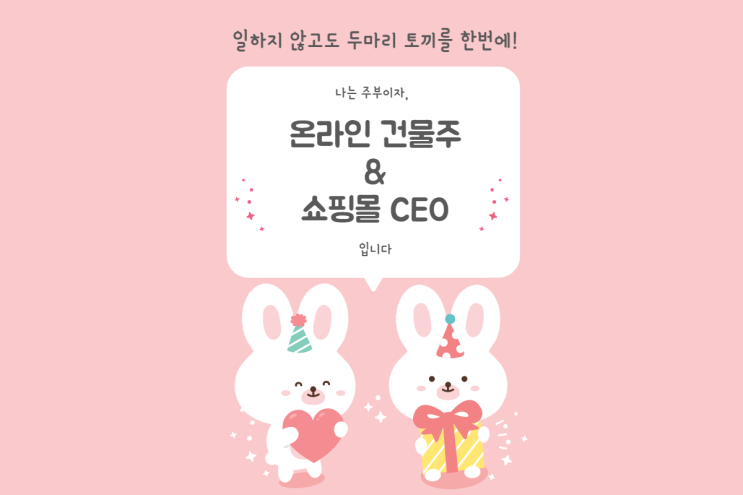 주부재테크 했을 뿐인데 온라인 건물주 그리고 쇼핑몰CEO 가 되었습니다