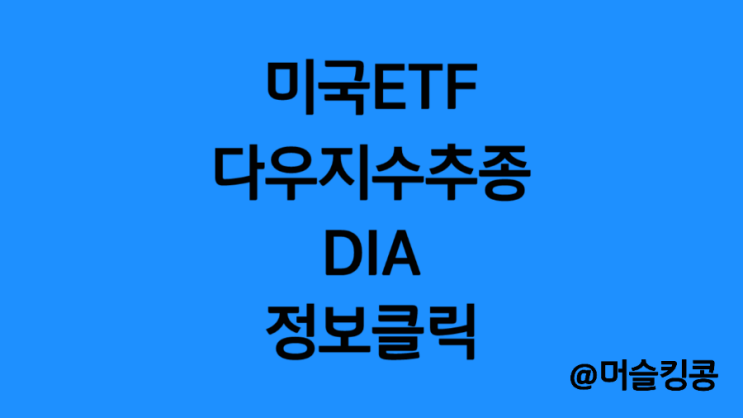 미국 월 배당 ETF::  다우존스 30 지수 추종 DIA (수수료,배당금)