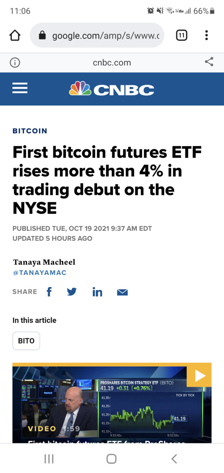  비트 굿뉴스, 비트코인 선물 ETF 상장, 최고치 도달 직전