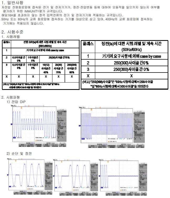  IEC61000-4-11_ED.2 시험 규격 요약