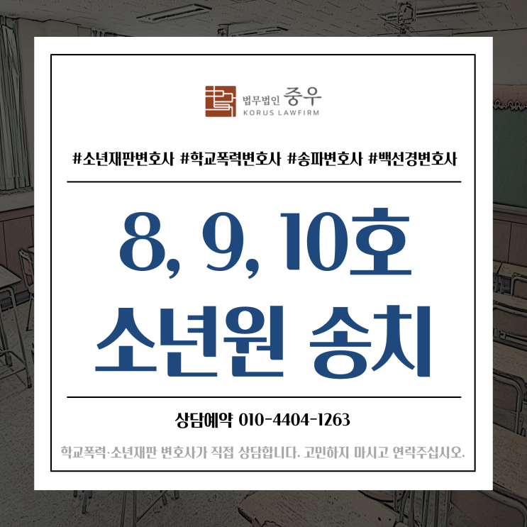  소년법 소년보호처분 8호, 9호, 10호 처분 "소년원 송치"