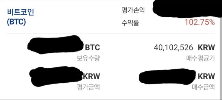  비트코인 수익률(100프로 돌파)