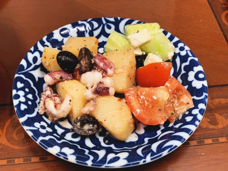  감자 한치 볶음, 토마토 오이 샐러드 - 내 맘대로 지중해식 저녁!