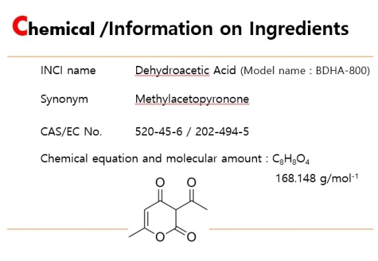 Intro. BDHA-800 (Dehydroacetic Acid) 디하이드로아세틱 애씨드 