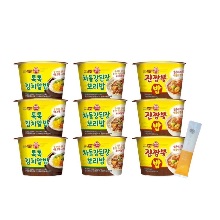 인지도 있는 오뚜기 컵밥 톡톡김치알밥3개+차돌강된장보리밥3개+진짬뽕밥3개 + 꿀따옴 꿀스틱 1개, 컵밥 김치알밥3개+차돌강된장3개+진짬뽕3개+꿀스틱1개 ··· 인지도 있는 오뚜기 컵밥 톡톡김치알밥3개+차돌강된장보리밥3개+진짬뽕밥3개 + 꿀따옴 꿀스틱 1개, 컵밥 김치알밥3개+차돌강된장3개+진짬뽕3개+꿀스틱1개 ···