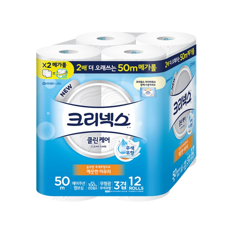 구매평 좋은 크리넥스 3겹 클린케어 메가롤 화장지 50m, 12롤, 1팩 추천해요 구매평 좋은 크리넥스 3겹 클린케어 메가롤 화장지 50m, 12롤, 1팩 추천해요