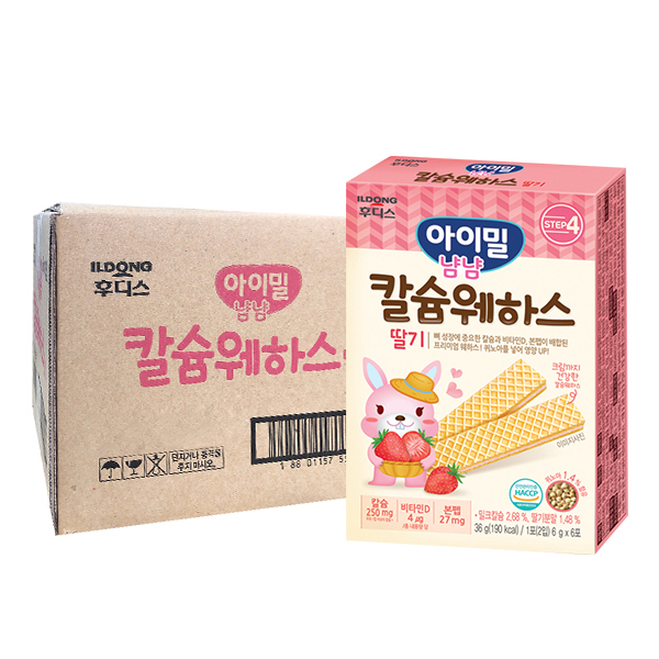  핵가성비 좋은 일동후디스 아이밀냠냠 칼슘웨하스 유아과자, 딸기, 10팩 추천해요