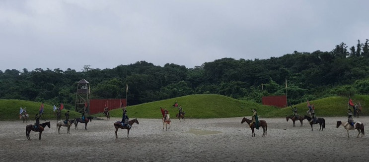  4일차-1)더마파크 기마공연, 수제돈까스, 명월국민학교