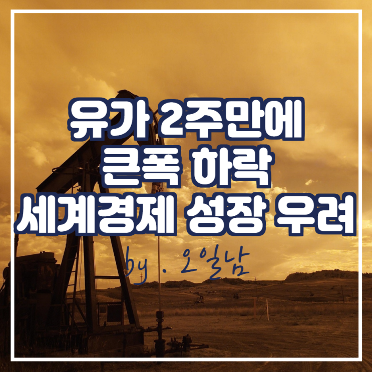  2주 만에 가장 큰 폭으로 하락,세계 경제 성장에 대한 우려